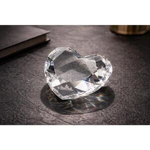 Rosenthal Studio Line 1980s Faceted Crystal Heart Paperweight, Signed, 3x2”